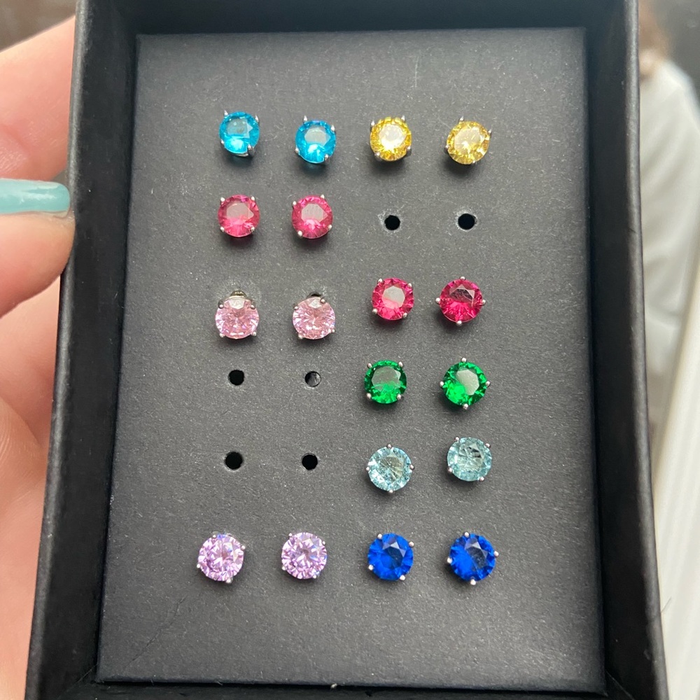 Bella Luce Diamond Gemstone Earring SET of 9 pairs